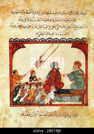 Irak Al Harith entdeckt eine Nachricht von Abu Zayd. Miniaturgemälde