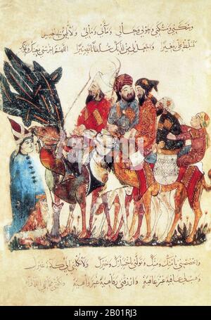 Irak Al Harith entdeckt eine Nachricht von Abu Zayd. Miniaturgemälde