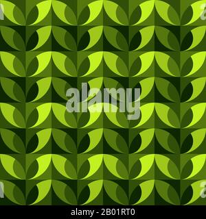 Geometrisches, von Natur inspiriertes Design. Zeitloses, nahtloses Muster für Textil, Tapete, Verpackungspapier, Ausdrucke, Oberflächendesign, Einlage, Parkett, Webbackg Stock Vektor