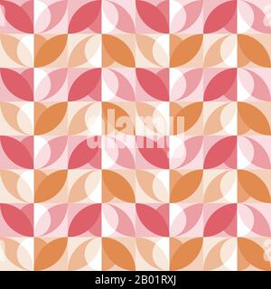Geometrisches, von Natur inspiriertes Design. Zeitloses, nahtloses Muster für Textil, Tapete, Verpackungspapier, Ausdrucke, Oberflächendesign, Einlage, Parkett, Webbackg Stock Vektor