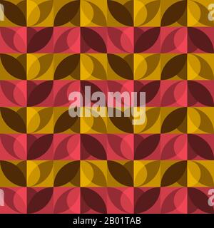 Geometrisches, von Natur inspiriertes Design. Zeitloses, nahtloses Muster für Textil, Tapete, Verpackungspapier, Ausdrucke, Oberflächendesign, Einlage, Parkett, Webbackg Stock Vektor
