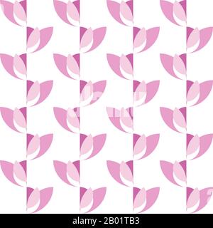 Geometrisches, von Natur inspiriertes Design. Zeitloses, nahtloses Muster für Textil, Tapete, Verpackungspapier, Ausdrucke, Oberflächendesign, Einlage, Parkett, Webbackg Stock Vektor