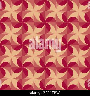 Geometrisches, von Natur inspiriertes Design. Zeitloses, nahtloses Muster für Textil, Tapete, Verpackungspapier, Ausdrucke, Oberflächendesign, Einlage, Parkett, Webbackg Stock Vektor
