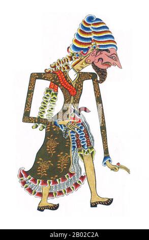 Wayang ist ein javanisches Wort für bestimmte Arten von Theater (wörtlich "Schatten"). Wenn der Begriff auf Arten von Puppentheater verweist, wird die Puppe selbst manchmal als Wayang bezeichnet. Aufführungen von Schattenpuppentheatern werden von Gamelan in Java begleitet. Die UNESCO ernannte Wayang Kulit, ein Schattenpuppentheater und das bekannteste des indonesischen Wayang, am 7. November 2003 zu einem Meisterwerk des Oralen und Immateriellen Erbes Der Menschheit. Stockfoto