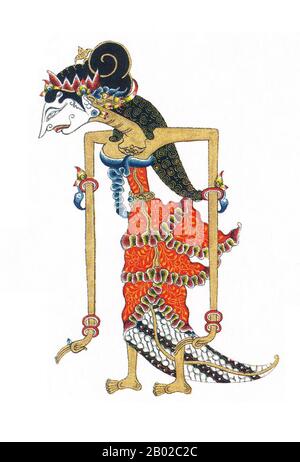 Wayang ist ein javanisches Wort für bestimmte Arten von Theater (wörtlich "Schatten"). Wenn der Begriff auf Arten von Puppentheater verweist, wird die Puppe selbst manchmal als Wayang bezeichnet. Aufführungen von Schattenpuppentheatern werden von Gamelan in Java begleitet. Die UNESCO ernannte Wayang Kulit, ein Schattenpuppentheater und das bekannteste des indonesischen Wayang, am 7. November 2003 zu einem Meisterwerk des Oralen und Immateriellen Erbes Der Menschheit. Stockfoto