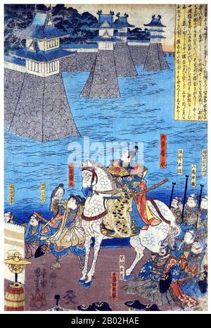 ODA Nobunaga (23. Juni 1534 - 21. Juni 1582) war der Initiator der Vereinigung Japans unter der Herrschaft des Shogun im späten 16. Jahrhundert, eine Regel, die erst mit der Öffnung Japans für die westliche Welt im Jahre 1868 endete. Er war auch ein bedeutender Daimyo während der Sengoku-Zeit der japanischen Geschichte. Seine Arbeiten wurden von seinen Nachfolgern Toyotomi Hideyoshi und Tokugawa Ieyasu fortgesetzt, abgeschlossen und abgeschlossen. Er war der zweite Sohn von Oda Nobuhide, einem stellvertretenden Shugo (Militärgouvernor) mit Landbesitz in der Provinz Owari. Nobunaga lebte ein Leben kontinuierlicher militärischer Eroberung und konnte schließlich ein Thi erobern Stockfoto