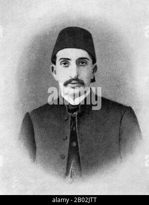 Abdul Hamid II. (Osmanisch-türkisch: عبد الحميد ثانی, 'Abdü'l-Ḥamīd-i sânî; türkisch: İkinci Abdülhamit; 22. September 1842 - 10. Februar 1918) war der 34. Sultan des Osmanenreiches und der letzte Sultan, der eine effektive autokratische Kontrolle über den fraktionierenden Staat ausübt. Er überwachte eine Zeit des Machtabschwungs und des Ausmaßes des Kaiserreichs, einschließlich weitverbreiteter Pogrome und Regierungsmassakre gegen die Minderheiten des Kaiserreichs (nach ihm die hamidischen Massaker genannt) sowie eines Attentatsversuchs, Urteil vom 31. August 1876 bis zur Entmachtung kurz nach der Jungen Türkischen Revolution von 1908, am Stockfoto