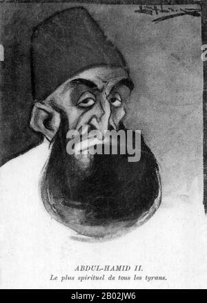 Abdul Hamid II. (Osmanisch-türkisch: عبد الحميد ثانی, 'Abdü'l-Ḥamīd-i sânî; türkisch: İkinci Abdülhamit; 22. September 1842 - 10. Februar 1918) war der 34. Sultan des Osmanenreiches und der letzte Sultan, der eine effektive autokratische Kontrolle über den fraktionierenden Staat ausübt. Er überwachte eine Zeit des Machtabschwungs und des Ausmaßes des Kaiserreichs, einschließlich weitverbreiteter Pogrome und Regierungsmassakre gegen die Minderheiten des Kaiserreichs (nach ihm die hamidischen Massaker genannt) sowie eines Attentatsversuchs, Urteil vom 31. August 1876 bis zur Entmachtung kurz nach der Jungen Türkischen Revolution von 1908, am Stockfoto