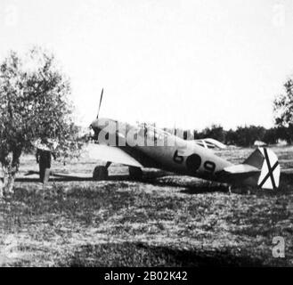 Die Condor-Legion (deutsch: Legionär Condor) war eine Einheit aus Freiwilligen der deutschen Luftwaffe (Luftwaffe) und der Bundeswehr (Wehrmacht Heer), die während des spanischen Bürgerkrieges von Juli 1936 bis März 1939 bei den Nationalisten diente. Die Condor-Legion entwickelte Methoden des Terrorbombardements, die wenig später im Zweiten Weltkrieg weit verbreitet waren. Die Bombardierung Guernicas war die berüchtigtste Operation der Condor-Legion. Hugo Sperrle befehligte die Flugzeugformationen der Einheit und Wilhelm Ritter von Thoma befehligte das Bodenelement. Stockfoto