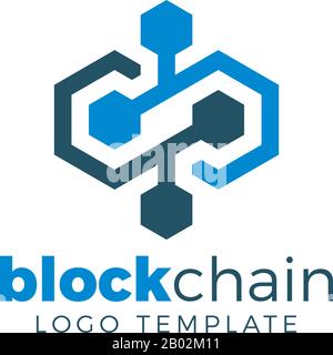 Blockchain & Crypto Currency Vector Logo-Vorlage Stock Vektor