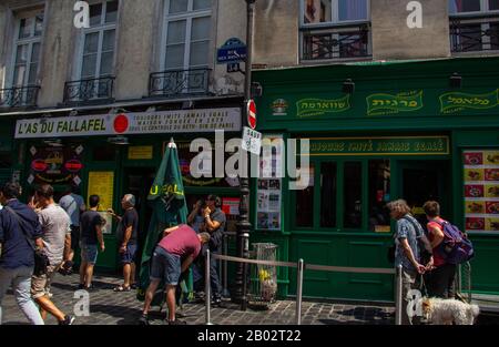 Falaffel in Le Marais, Paris Stockfoto