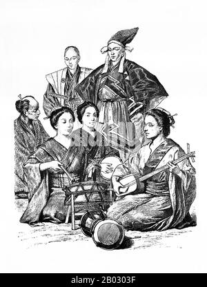 Von 1861 bis 1890 veröffentlichte die Münchner Verlagsgesellschaft von Braun und Schneider Platten historischer und zeitgenössischer Tracht in ihrer Zeitschrift Munchener Bilderbogen. Diese Platten wurden schließlich in Buchform gesammelt und um die Jahrhundertwende in Deutschland und England veröffentlicht. Stockfoto