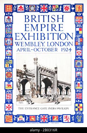 Die British Empire Exhibition war eine koloniale Ausstellung, die in den Jahren 1924 und 1925 in Wembley, Middlesex (heute Teil von Greater London) stattfand. Stockfoto