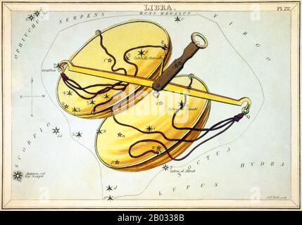 Der Spiegel der Urania; oder, eine Sicht auf Den Himmel ist ein Satz von 32 astronomischen Sternkarten, die erstmals im November 1824 veröffentlicht wurden. Sie hatten Illustrationen, die auf Alexander Jamiesons A Celestial Atlas basierten, aber durch das Hinzufügen von Löchern, die in ihnen gestochen wurden, konnten sie bis zu einem Licht gehalten werden, um eine Darstellung der Sterne des Sternenbildes zu sehen. Sie wurden von der Sidney Hall eingraviert und sollen von "einer Dame" entworfen worden sein, wurden aber seitdem als die Arbeit des Reverend Richard Rouse Bloxam identifiziert, eines Assistenzmeisters an der Rugby School. Das Cover des Box-Sets zeigte eine Darstellung der Urania, der Muse der Astronomie, an Stockfoto