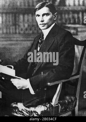 Muhammad Ali Jinnah (* 25. Dezember 1876 in Pakistan; † 11. September 1948) war ein Anwalt, Politiker, Staatsmann und Gründer Pakistans aus dem 20. Jahrhundert. Er ist in Pakistan im Volk und offiziell als Quaid-e-Azam (Großer Führer) bekannt. Jinnah starb im Alter von 71 Jahren im September 1948, etwas mehr als ein Jahr, nachdem Pakistan die Unabhängigkeit vom britischen Empire erlangt hatte. Stockfoto