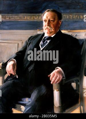 William Howard Taft (September 15, 1857 – March 8, 1930) served as the 27th President of the United States (1909–1913) and as the 10th Chief Justice of the United States (1921–1930), the only person to have held both offices.  Taft was elected president in 1908, the chosen successor of Theodore Roosevelt, but was defeated for re-election by Woodrow Wilson in 1912 after Roosevelt split the Republican vote by running as a third-party candidate. In 1921, President Warren G. Harding appointed Taft chief justice, a position in which he served until a month before his death. Stockfoto
