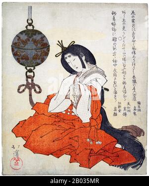 Totoya Hokkei war ein japanischer Druckerei-Zeichner und Buchillustrator. Er studierte zunächst Malerei bei Kano Yesen (1735-1808), dem Leiter der Kobikicho-Filiale der Kano-Schule und Okaeshi (offizieller Maler) beim Tokugawa-Shogunat. Zusammen mit Teisai Hokuba (71-1844) war Hokkei einer der besten Schüler von Katsushika Hokusai. Stockfoto