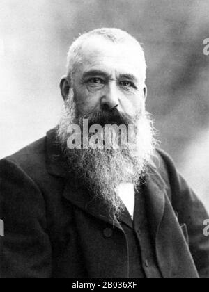 Oscar-Claude Monet (14. November 1840 - 5. Dezember 1926) war ein Begründer der französischen impressionistischen Malerei und der konsequenteste und produktivste Praktiker der Bewegungsphilosophie, die eigenen Wahrnehmungen vor der Natur auszudrücken, insbesondere bei der plein-Air-Landschaftsmalerei. Der Begriff "Impressionismus" leitet sich vom Titel seines Maleindrucks soleil Levant (Impression, Sunrise) ab, der im Jahr 1874 im ersten der unabhängigen Ausstellungen ausgestellt wurde, die Monet und seine Mitarbeiter als Alternative zum Salon de Paris montiert hatten. Stockfoto