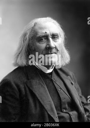 Franz Liszt (geboren als Franz Joseph Liszt), ungarisch: Liszt Ferencz, in moderner Verwendung Liszt Ferenc (22. Oktober, 11. Juli, 6. Juli) war ein produktiver ungarischer Komponist aus dem 19. Jahrhundert, virtuoser Pianist, Dirigent, Musiklehrer, Arrangeur, Organist, Philanthrop, Autor, Nationalist und ein franziskanischer Tertiär. Stockfoto