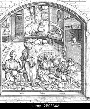 Maximilian I. (22. März 1459 - 12. Januar 1519), Sohn von Friedrich III., Heiliger römischer Kaiser, Und Eleanor von Portugal, war König der Römer (auch als König der Deutschen bekannt) von 1486 und Heiliger römischer Kaiser von 1508 bis zu seinem Tod, obwohl er in Wirklichkeit nie vom Papst gekrönt wurde, war die Reise nach Rom immer zu riskant. Er hatte die letzten zehn Jahre der Regentschaft seines Vaters gemeinsam mit seinem Vater regiert, vom c 1483. Er erweiterte den Einfluss des Hauses Habsburg durch Krieg und seine Heirat 1477 auf Maria von Burgstall, die Erbin des Herzogthums von Burgstall, aber er verlor auch Die Aus Stockfoto