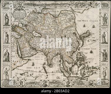 Nicolaes Visscher I (1618-1679) war ein niederländischer Kartograf, Graveur und Verleger, der Sohn des berühmten niederländischen Zeichners Claes Janszoon Visscher. Er fertigte verschiedene Karten mit doppelter Hemisphäre an, wobei er oft an der Seite seines Sohnes Nicolaes Visscher II arbeitete, der nach seinem Tod die Familientradition fortsetzte. Stockfoto