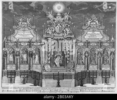 Papst Benedikt XIII. (2. Februar 1649 - 21. Februar 1730), geboren Pietro Francesco Orsini und später Vinczo Maria Orsini genannt, war vom 29. Mai 1724 bis zu seinem Tod im Jahr 1730 Leiter der katholischen Kirche und Führer der Päpste. Stockfoto