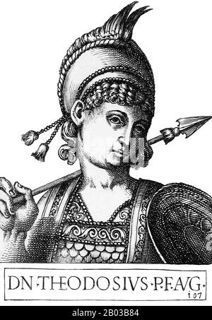 Theodosius III. (-c 754), auch Theodosios III. Genannt, war ein Finanzbeamter und Steuereinlagener im Kaisertum, wobei einige ihn für den Sohn des ehemaligen Kaiser Tiberios III. Beanspruchten Als die Oppsikionstruppen gegen Kaiser Anastasius II. Rebellierten, erklärten sie Theodosius zum Kaiser, eine Wahl, die er nicht ohne weiteres akzeptierte. Einer Geschichte zufolge versuchte er sogar, sich in den Wäldern in der Nähe von Adramyttium zu verstecken, bevor er 715 zum Kaiser gefunden und gefeiert wurde. Stockfoto