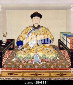 Der Yongzheng Kaiser (13. Dezember 1678 - 8. Oktober 1735) war der fünfte Kaiser der Mandschu Qing-Dynastie und der dritte Qing-Kaiser, der über China ordentlich regieren konnte, von 1722 bis 1735. Stockfoto