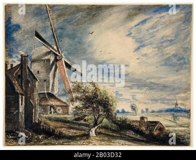 John Constable, EINE Mühle in der Nähe von Colchester, Landschaftsgemälde, 1834 Stockfoto