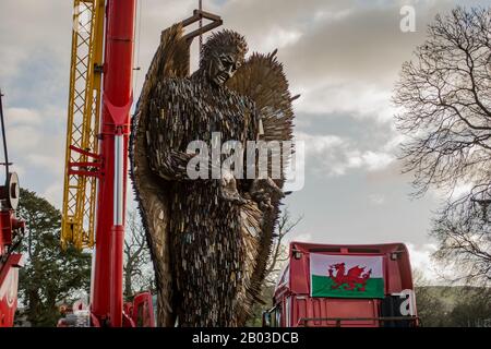 Messerengel In Newtown Powys/Oswestry Stockfoto