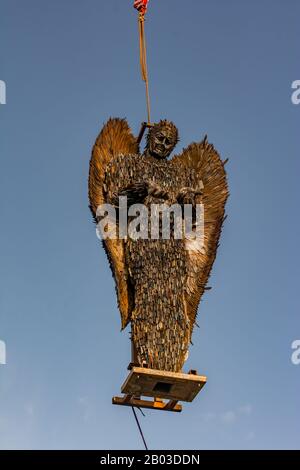 Messerengel In Newtown Powys/Oswestry Stockfoto