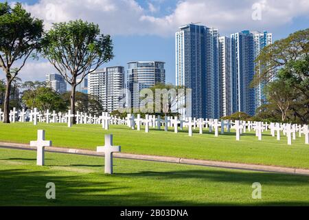 Manila, Philippinen - Februar, 12. 2020: Manila American Cemetery and Memorial in BGC Stockfoto