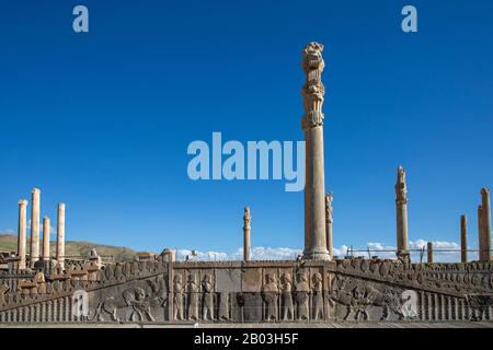 Ruinen der alten persischen Stadt Persepolis in der Nähe von Shiraz, Iran Stockfoto