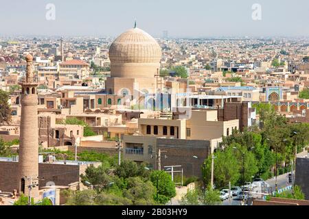 Blick über die Stadt Meybod im Iran Stockfoto