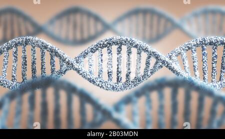 Futuristisch Rotierende Dna-Strand mit Genetischen Codes und abstrakter Geometrie. 3D-Rendering Stockfoto