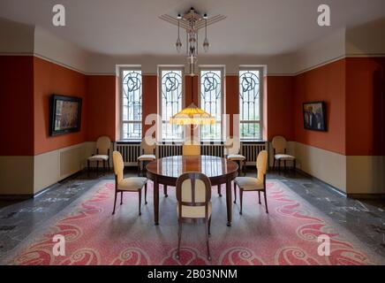Hagen, Hohenhof (Villa Osthaus), 1906-1908 von Henry van de Velde für den Kunstsammler und Mäzen Karl Ernst Osthaus erbaut, Speisezimmer Stockfoto