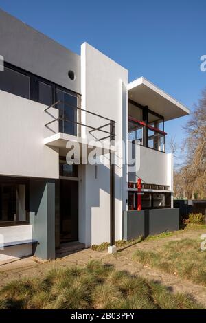 Utrechter, Rietveld-Schröder Haus oder Haus Schröder, 1924 von Gerrit Rietveld, Blick von Südosten Stockfoto