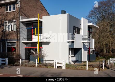 Utrechter, Rietveld-Schröder Haus oder Haus Schröder, 1924 von Gerrit Rietveld, Blick von Südosten Stockfoto