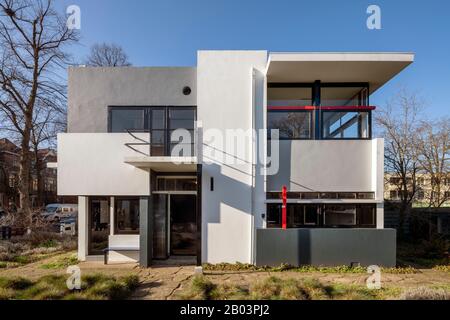 Utrechter, Rietveld-Schröder Haus oder Haus Schröder, 1924 von Gerrit Rietveld, Blick von Osten Stockfoto