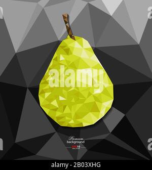 Obst in triangulierten sty Grafik-Design Stock Vektor