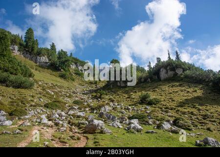 Rofan Bergkette in der Nähe der Gondelbahn Rofan in Tyrol/Österreich Stockfoto