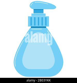 Vektorsymbol für Flüssigseifenspender auf weißem Hintergrund isoliert. Stock Vektor