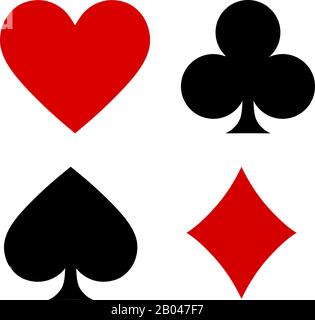 Setzen Sie Pokerkarten Symbole Vektor Stock Vektor
