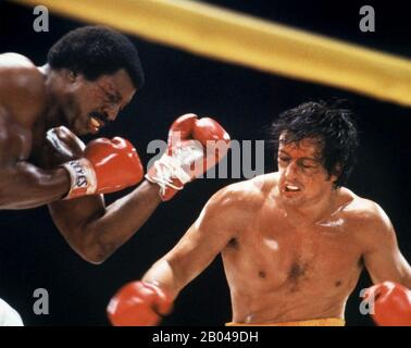 Rocky II - 1979 United Artists Filmen mit Sylvester Stallone links und Carl Withers Stockfoto