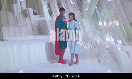 Superman II 1980 Warner Bros Film mit Christopher Reeve und Margot Kidder Stockfoto