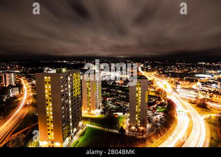 Hauptverkehrszeit nördlich des Stadtzentrums von Leeds Stockfoto