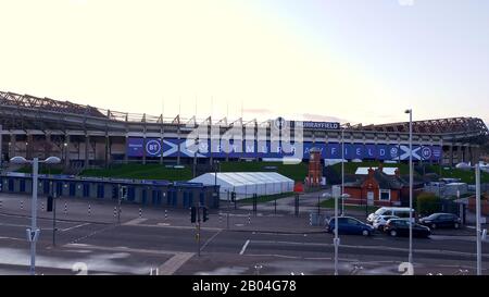 Murrayfield-Stadion in Edinburgh - Heimat von Rugby und Fußball - EDINBURGH, SCHOTTLAND - 10. JANUAR 2020 Stockfoto