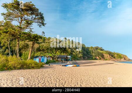 Blick über den Blackpool Sands Beach in der Nähe von Dartmouth, Devon, England Stockfoto