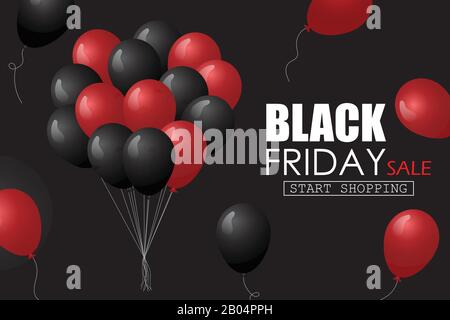 Black Friday Verkauf. Hintergrunddesign für Ballons. Vektorgrafiken Stock Vektor
