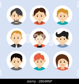 Avatar-Kollektion für Personen. Männliche und weibliche Charaktere Stock Vektor